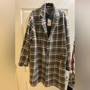 Fashion Plaid Trench Coat
